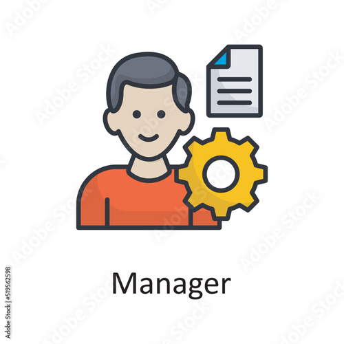 Manager vector filled outline Icon Design illustration. Miscellaneous Symbol on White background EPS 10 File