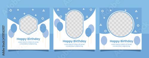 Birthday concept banner social media post template