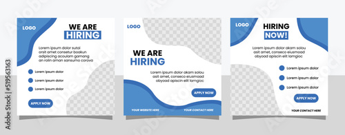 Job seeker hiring poster social media template design