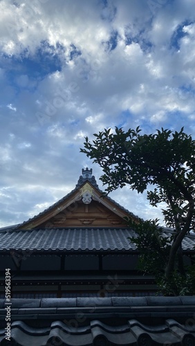 The beautiful temple rooftop beside the Todai university at Hongo district in Bunkyo ward, Tokyo Japan year 2022 July 27th photo
