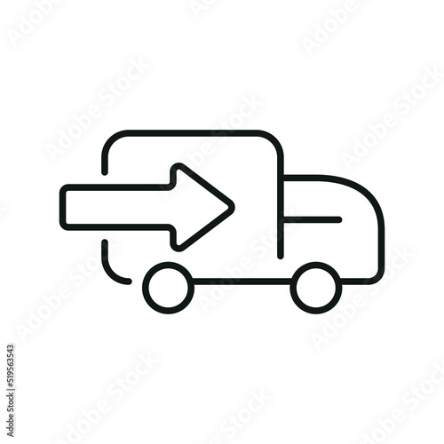 Shipping delivery truck icon - editable stroke