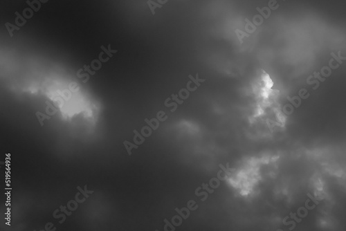 Dark gray and white storm clouds weather change rain sky background