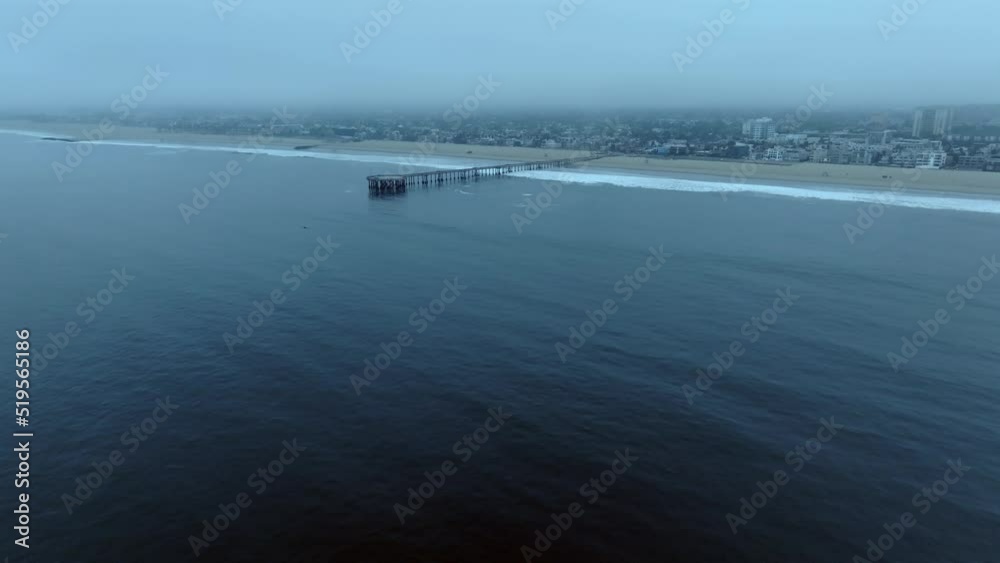 Aerial drone view of the shoreline in Venice Beach, California. city view with the blue sea in the foreground. 4k Videos. Aerial drone view of the shoreline in Venice Beach, California. city view with the blue sea in the foreground. 4k Videos.