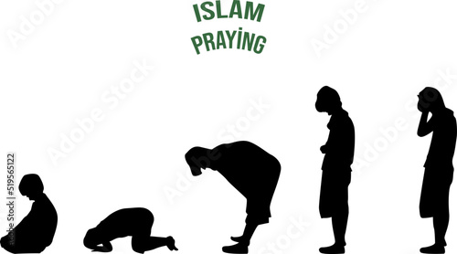 Muslim Person praying to Allah on whita background vector and illustration