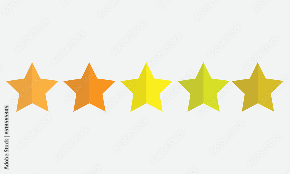 set of golden five-star rating vector illustration for review, award, ranking success set of golden five-star rating vector illustration for review, award, ranking success