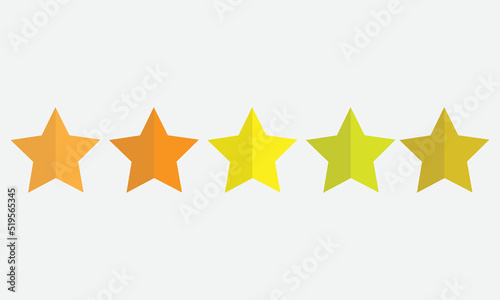 set of golden five-star rating vector illustration for review, award, ranking success 