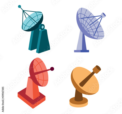 Color image of cartoon Satellite dish.