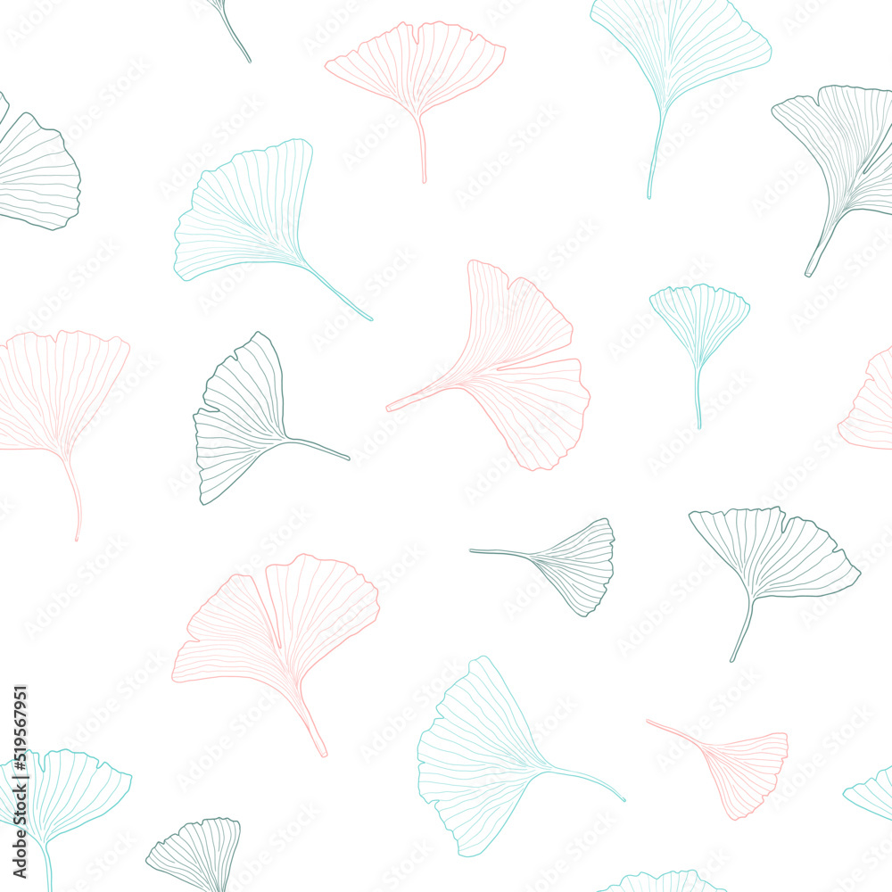 Ginkgo leaf sketch background Ginkgo leaf sketch background