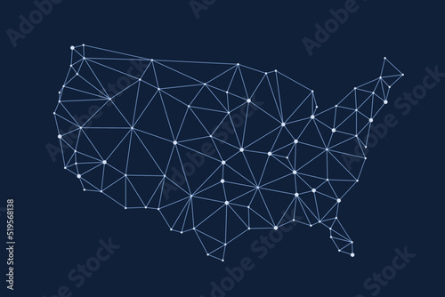 United States polygonal vector map