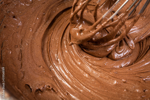 Mix the cake batter for the chocolate cake