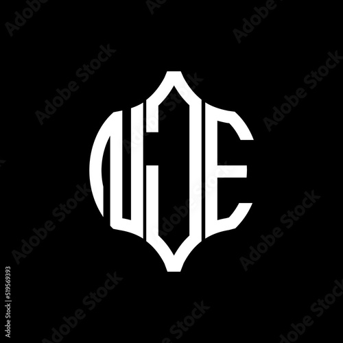 NJE letter logo. NJE best black background vector image. NJE Monogram logo design for entrepreneur and business.
 photo