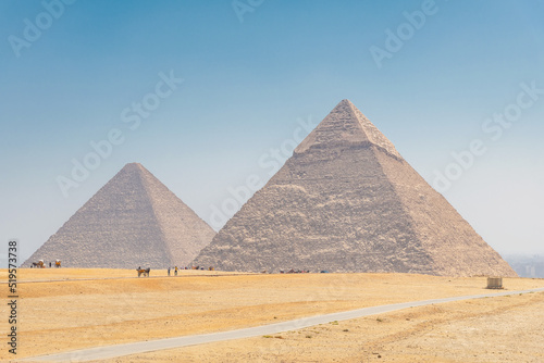 A view of the pyramids at Giza  Egypt