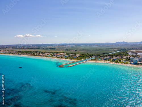 Alcudia Beach from Drone, Mallorca, Spain Aerial Photos