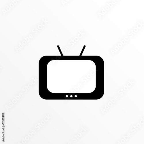 Illustration of television simple icon.
