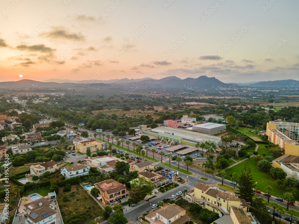 Fototapeta premium Cala Millor Afternoon Drone Photos, Mallorca, Spain Aerial Photography