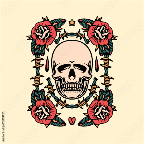 skull tattoo set vector design