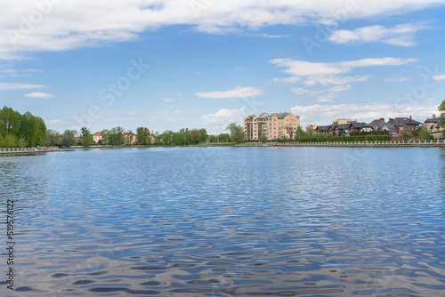 cityscape of Kaliningrad with pond Verhniy view