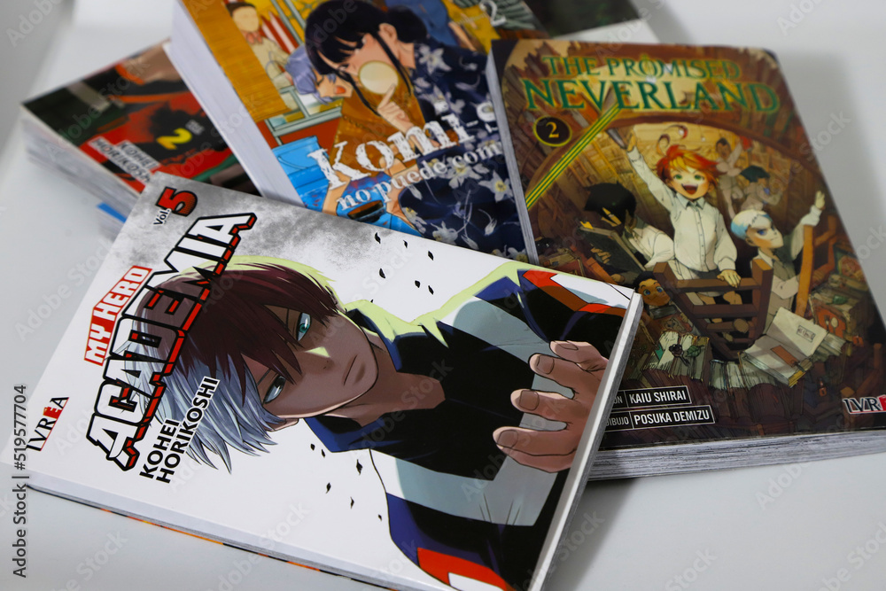 Books of japanese manga. Reading for teenagers. My Hero Academy. Komi