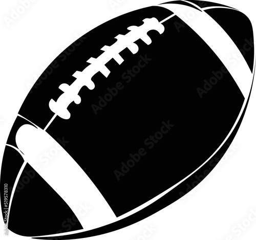 Black and White Cartoon Illustration Vector of an American Football Ball