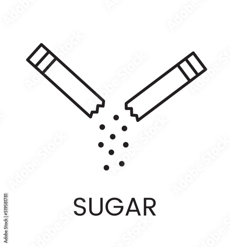 Sugar in the stick is a vector linear icon. photo