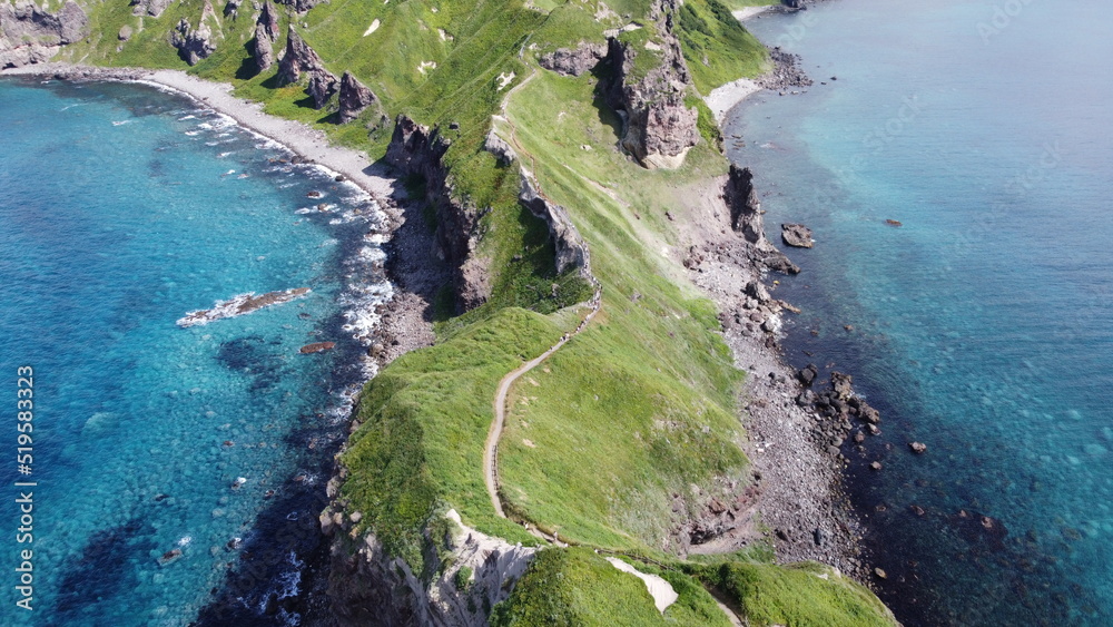 Obraz premium Japan Hokkaido Sea Mountain Nature