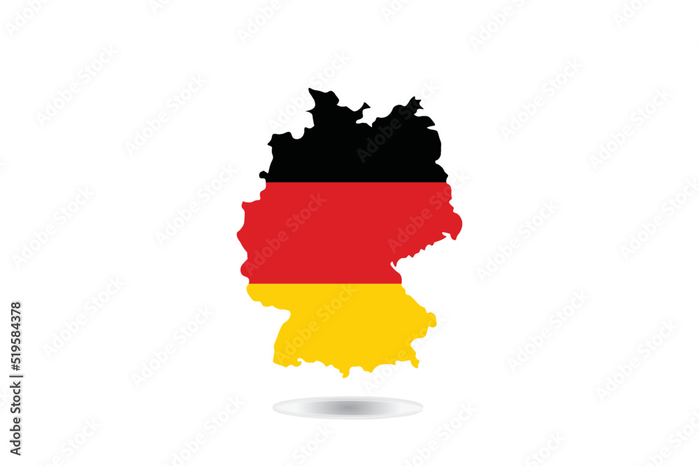 Germany Map Flag Vector Illustration. Map outline with Flag of Germany. Vector Map Germany Flag on the white background Germany Map Flag Vector Illustration. Map outline with Flag of Germany. Vector Map Germany Flag on the white background