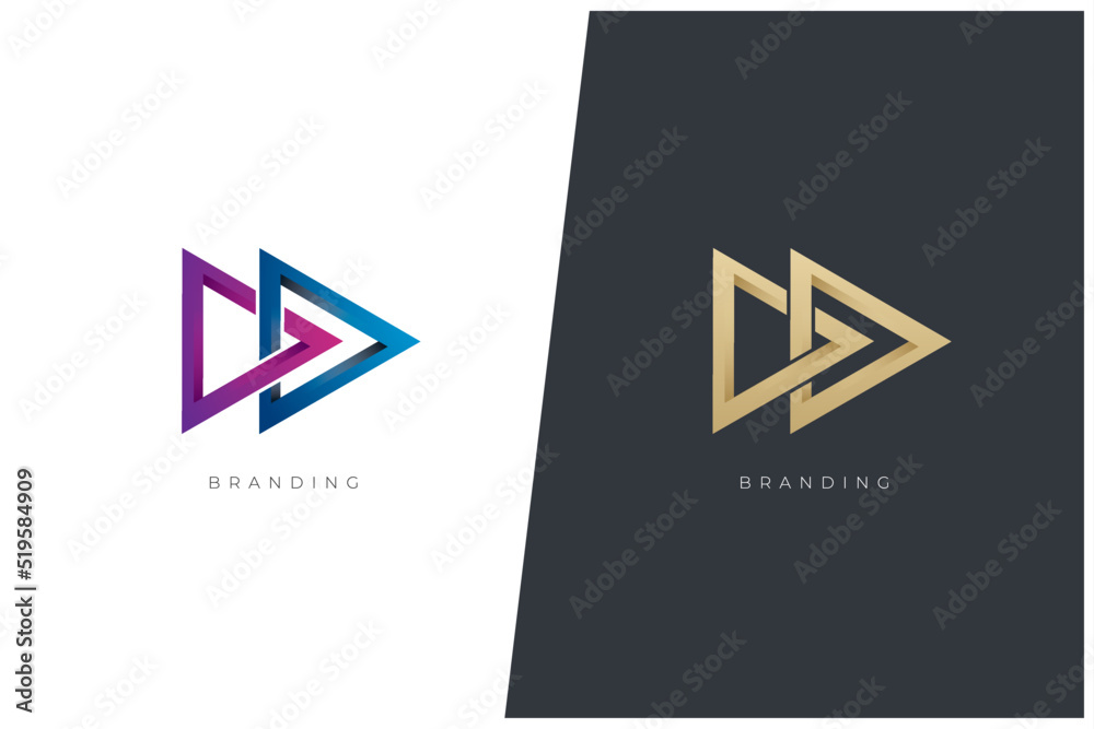 Play Music Media Multimedia Production Vector Logo Concept Play Music Media Multimedia Production Vector Logo Concept