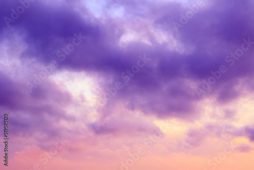fantasy, blue, purple and pink evening cloudy sky