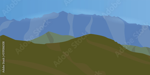 mountains and green plains of the Caucasus