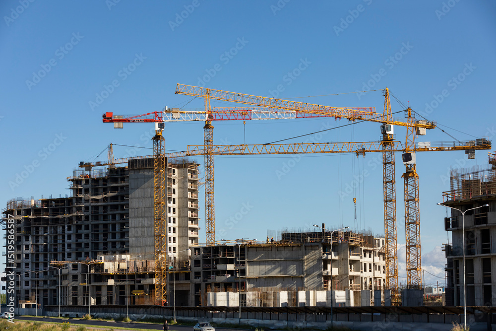 Russia. Saint-Petersburg. Construction of a multi-storey residential building. Russia. Saint-Petersburg. Construction of a multi-storey residential building.