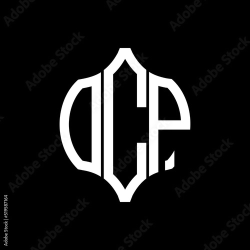 OCP letter logo. OCP best black background vector image. OCP Monogram logo design for entrepreneur and business.
 photo