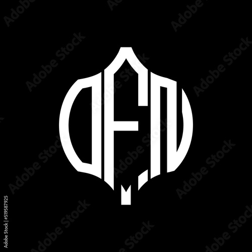 OFN letter logo. OFN best black background vector image. OFN Monogram logo design for entrepreneur and business.
 photo