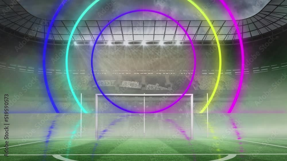 Animation of moving circles over stadium Animation of moving circles over stadium