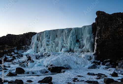 Gefrorener Wasserfall in Island