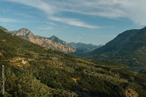 Picturesque landscape view of mountains in Central Greece, Evrytania region.
