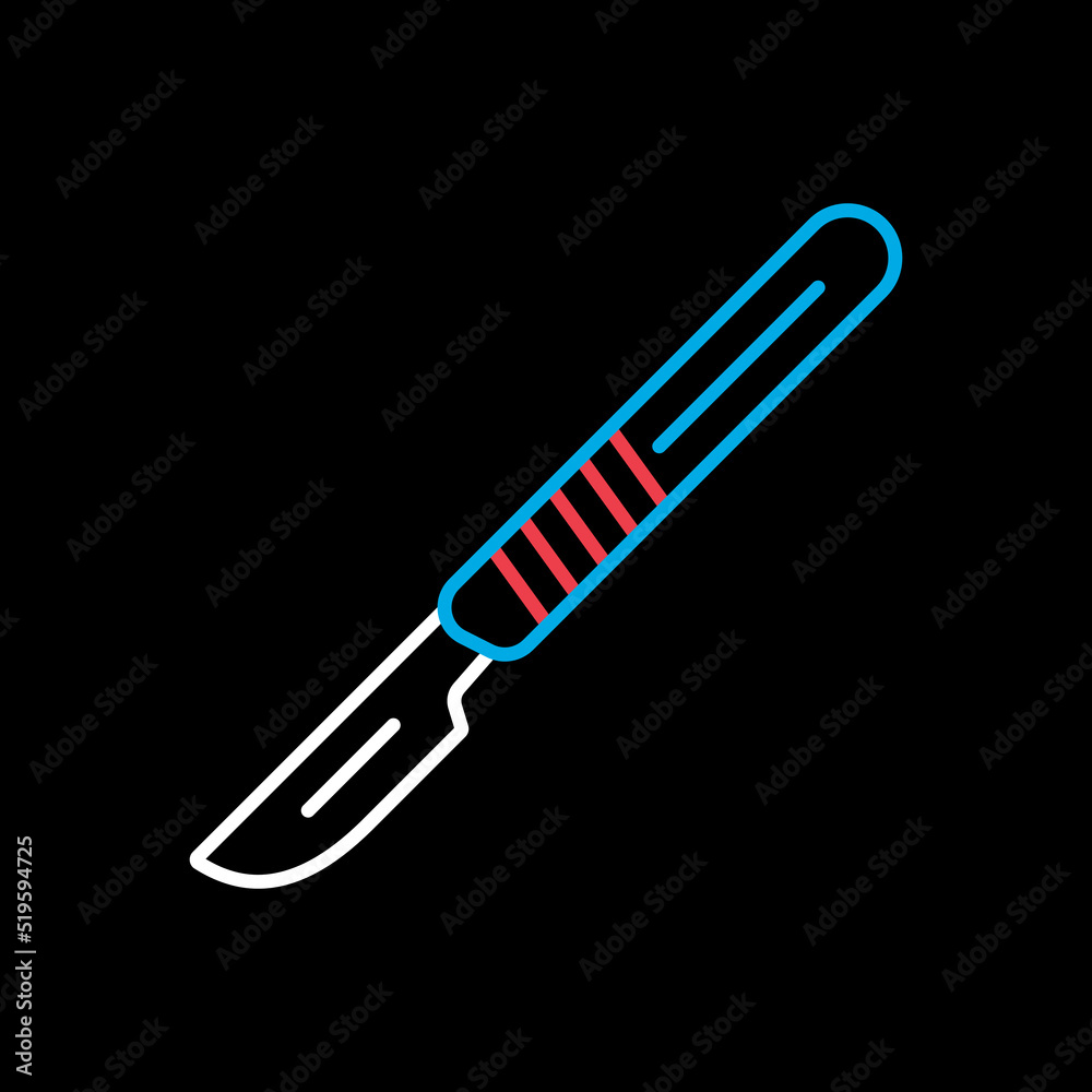 Surgical tools for operations scalpel vector icon Surgical tools for operations scalpel vector icon