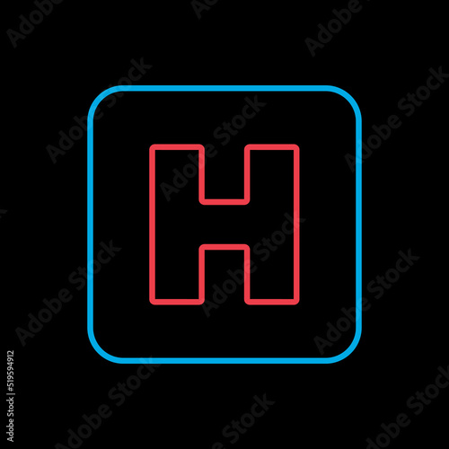 Hospital vector icon. Medical sign