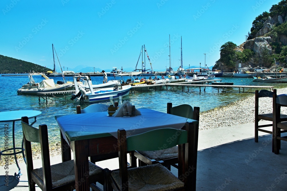 Greece, the island of Ithaki -view from embankment in town Frikes Greece, the island of Ithaki -view from embankment in town Frikes