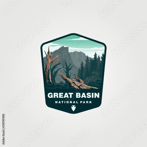 vector of great basin national park logo design, united states national park vector illustration design