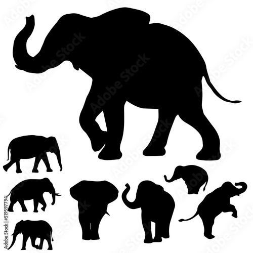 Vector Elephant Silhouettes