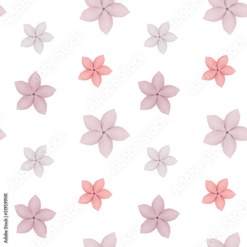 seamless pattern with pink flowers