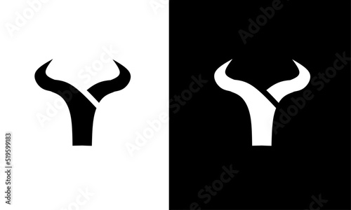 Illustration vector graphics of template logo letters Y shape bull