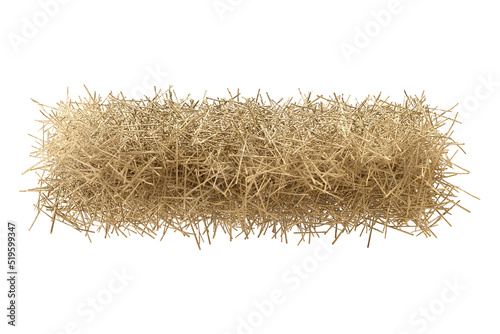 Golden yellow haystack isolated on a white background