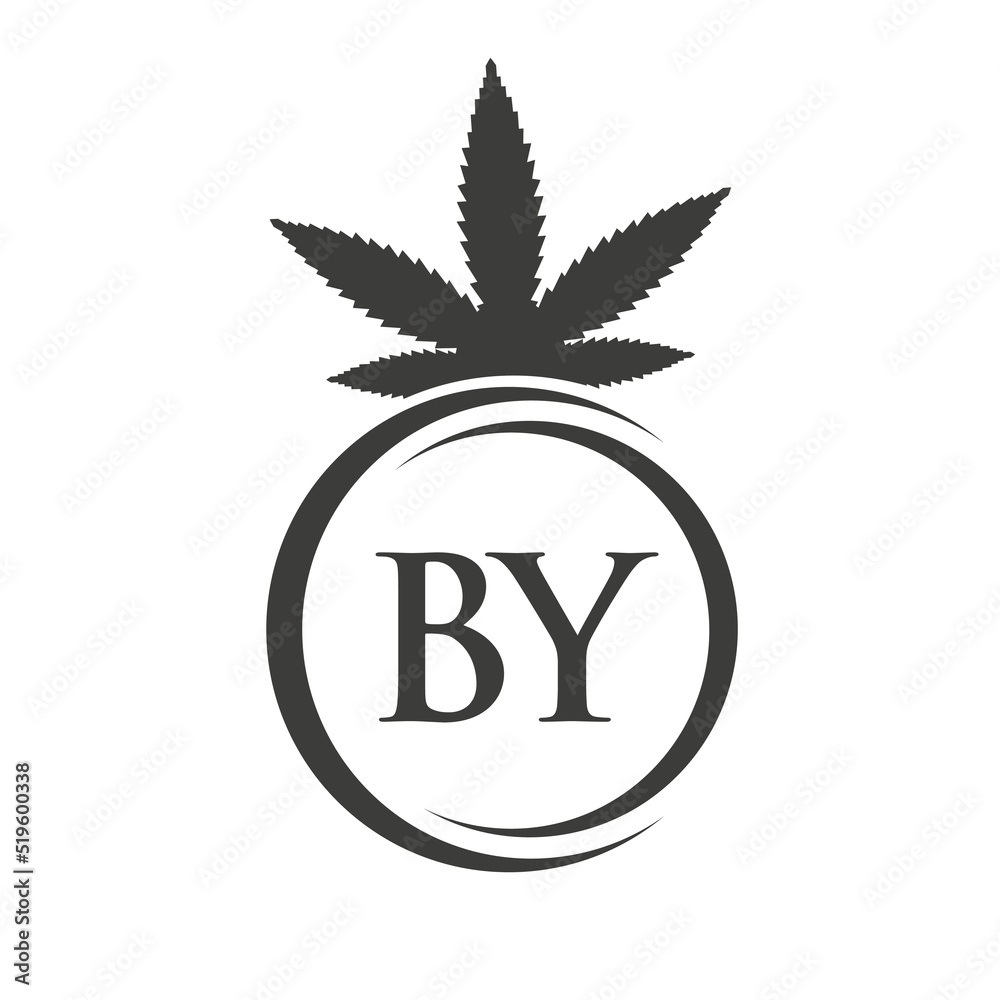 Letter BY Cannabis Marijuana Logo. Cannabis Logo Symbol for Therapy, Medical and Health Care Letter BY Cannabis Marijuana Logo. Cannabis Logo Symbol for Therapy, Medical and Health Care