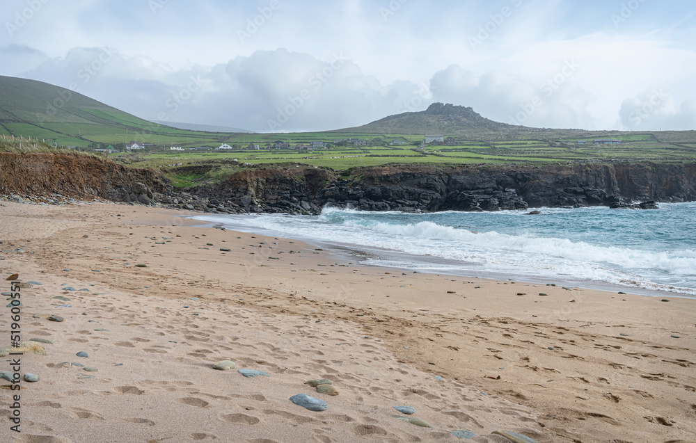 Looking South on Clogher Strand Beach in County Kerry, Ireland