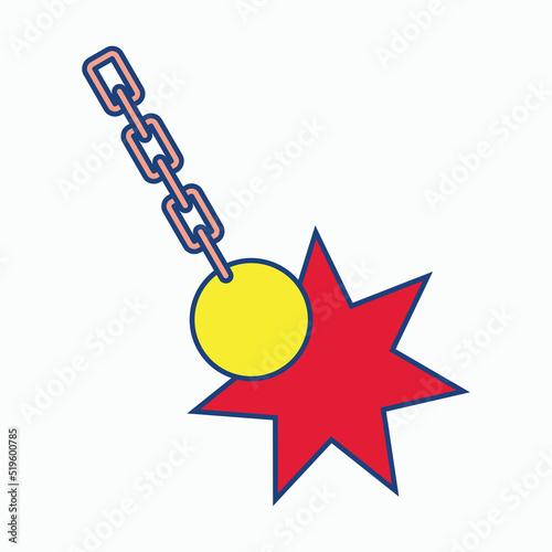 wrecking ball icon, chain ball vector