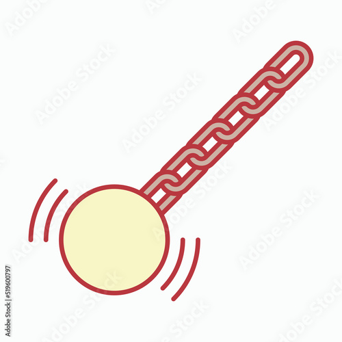 wrecking ball icon, chain ball vector