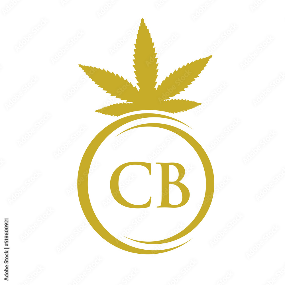 Letter CB Cannabis Marijuana Logo. Cannabis Logo Symbol for Therapy, Medical and Health Care