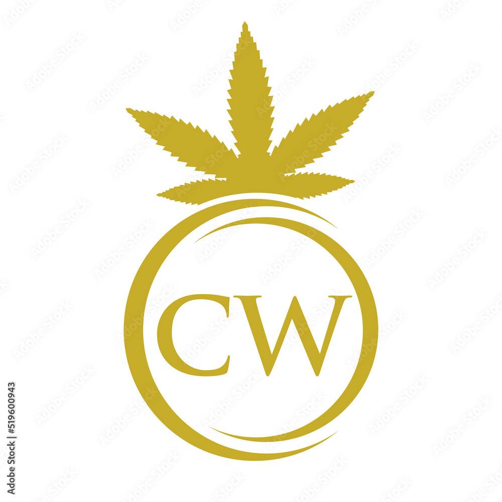 Letter CW Cannabis Marijuana Logo. Cannabis Logo Symbol for Therapy, Medical and Health Care Letter CW Cannabis Marijuana Logo. Cannabis Logo Symbol for Therapy, Medical and Health Care