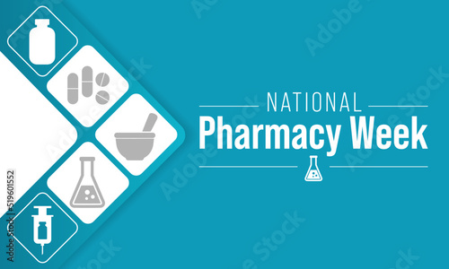 National Pharmacy Week is observed every year in October. to raise your patients and colleagues awareness about the vital role pharmacists play on the healthcare team. Vector illustration